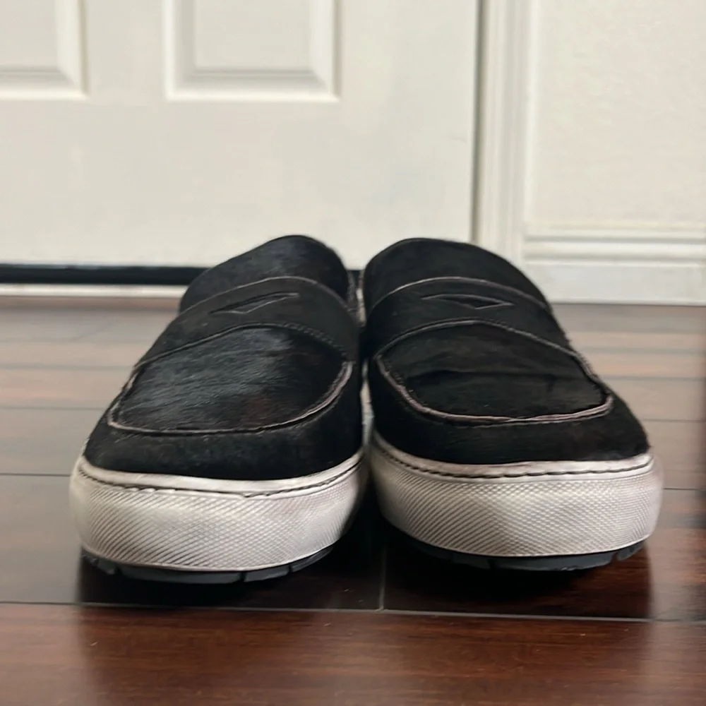 Ross & Matteo Genuine‎ Shearling Loafer Sneaker sz 12 Leather Calf Hair Outdoors